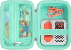 Carrying Case for Yoto Mini (2024 Edition) Kids Bluetooth Audio Player, Mini Radio Player Hard Holder, Card Travel Case Bag Fits Children's Audiobook Cards and Cable, Green