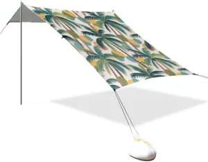 Cartoon Coconut Tree Summer Designed UPF50  Protection Beach Tent & Canopy Easy Setup Sun Shelter with Sturdy Poles, Sandbags and Shovel for Camping, Picnics, Backyard & Fishing reposeras para
