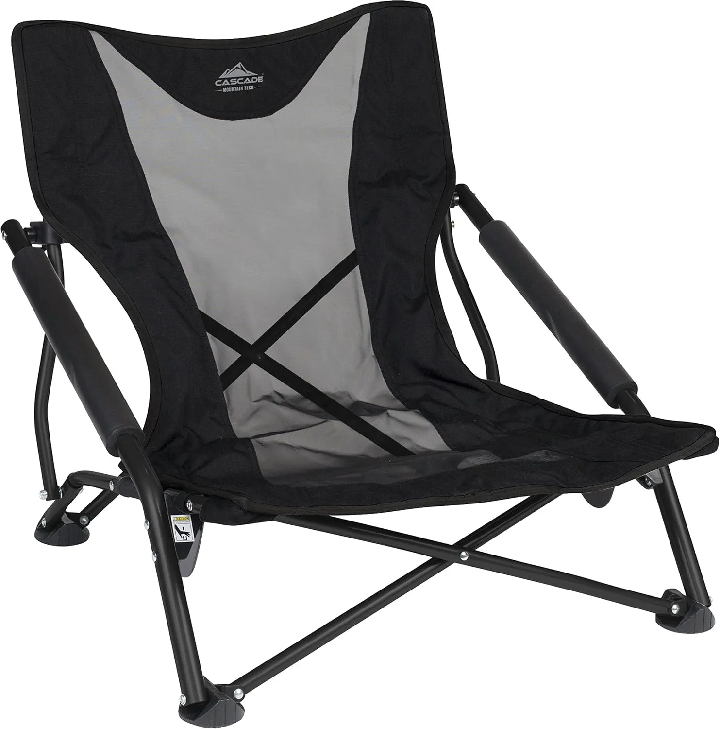 Cascade Mountain Tech Camping Chairs 2-Pack - High Back Chair with Headrest and Low Profile Folding Chair