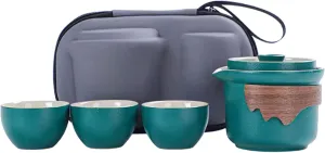 Ceramic Outdoor Camping Teapot Tea Infuser with Carrying Bag Travel Portable Tea Maker Set for Camping Picnic