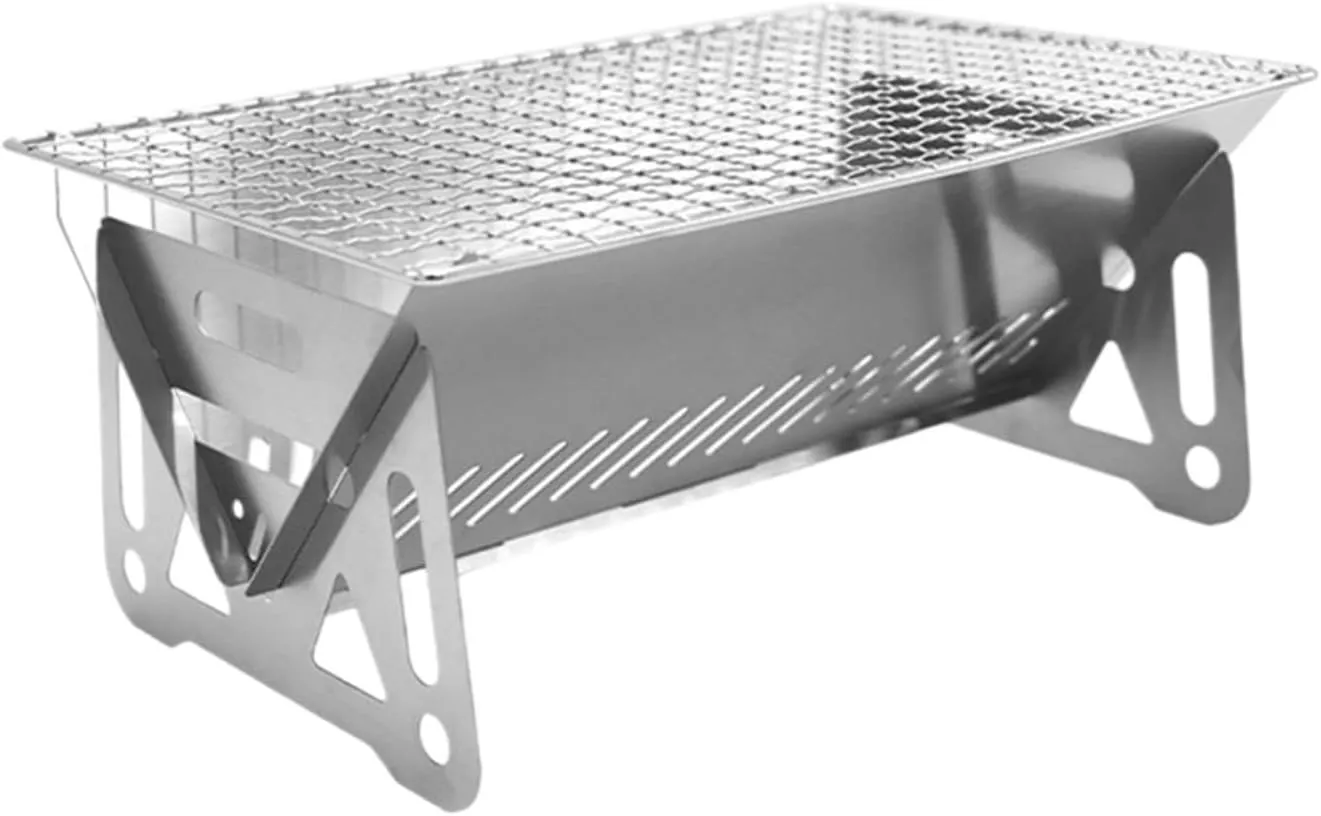 Charcoal Grills Portable Folding Barbecue Grill Heating Stoves Camping BBQ Rack Net Firewood Stove