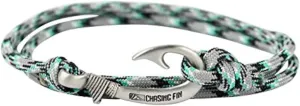 Chasing Fin Fish Hook Pendant Bracelet - Cool 30-Inch Military-Grade 550 Paracord Bracelet & Anklet - Adjustable Size, 100% Nylon Nautical & Fishing Accessory Hook Pendant, Pewter (Static, Pewter)