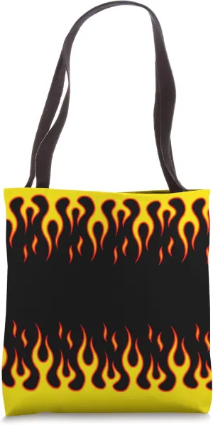 Classic Hot Rod Muscle Car Yellow Fire Flames Tote Bag