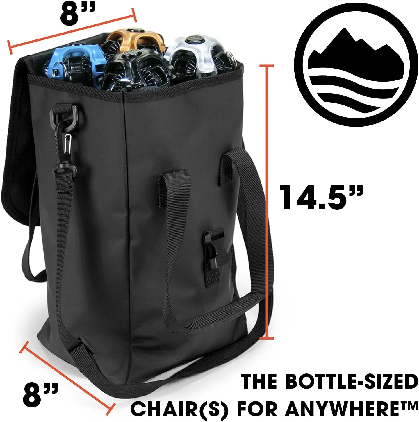 CLIQ Waterproof Chair Bag - Holds 4 Folding Chairs - Perfect for Camping and Other Outdoor Adventures