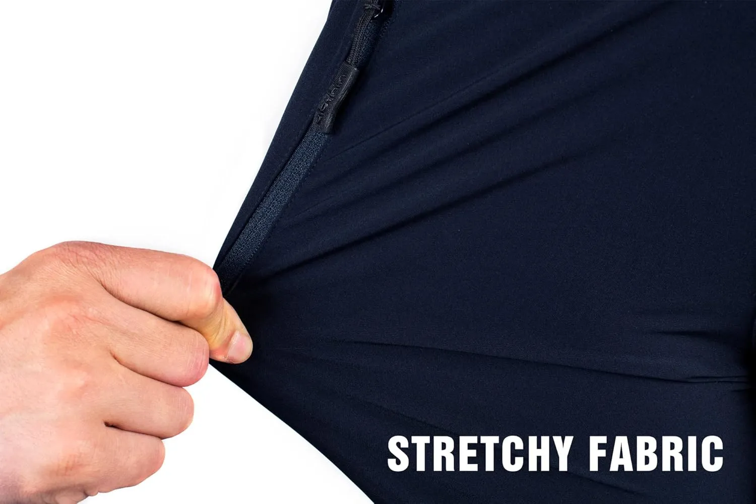 clothin Men's Lightweight Elastic Waist Pants Drawstring Athletic Sweatpants with Zipper Pockets for Hiking Casual Travel