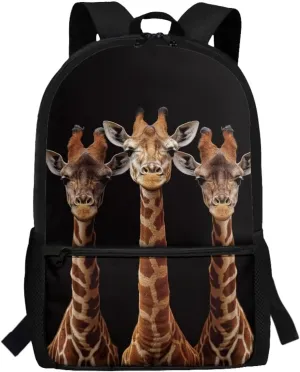 Coldinair 3D Giraffe School Backpack for Teens Boys Boys Bookbag 10-12 Years Old Large Backpack for Elementary Middle School Children's School Bag Rucksack with Water Bottle Pocket