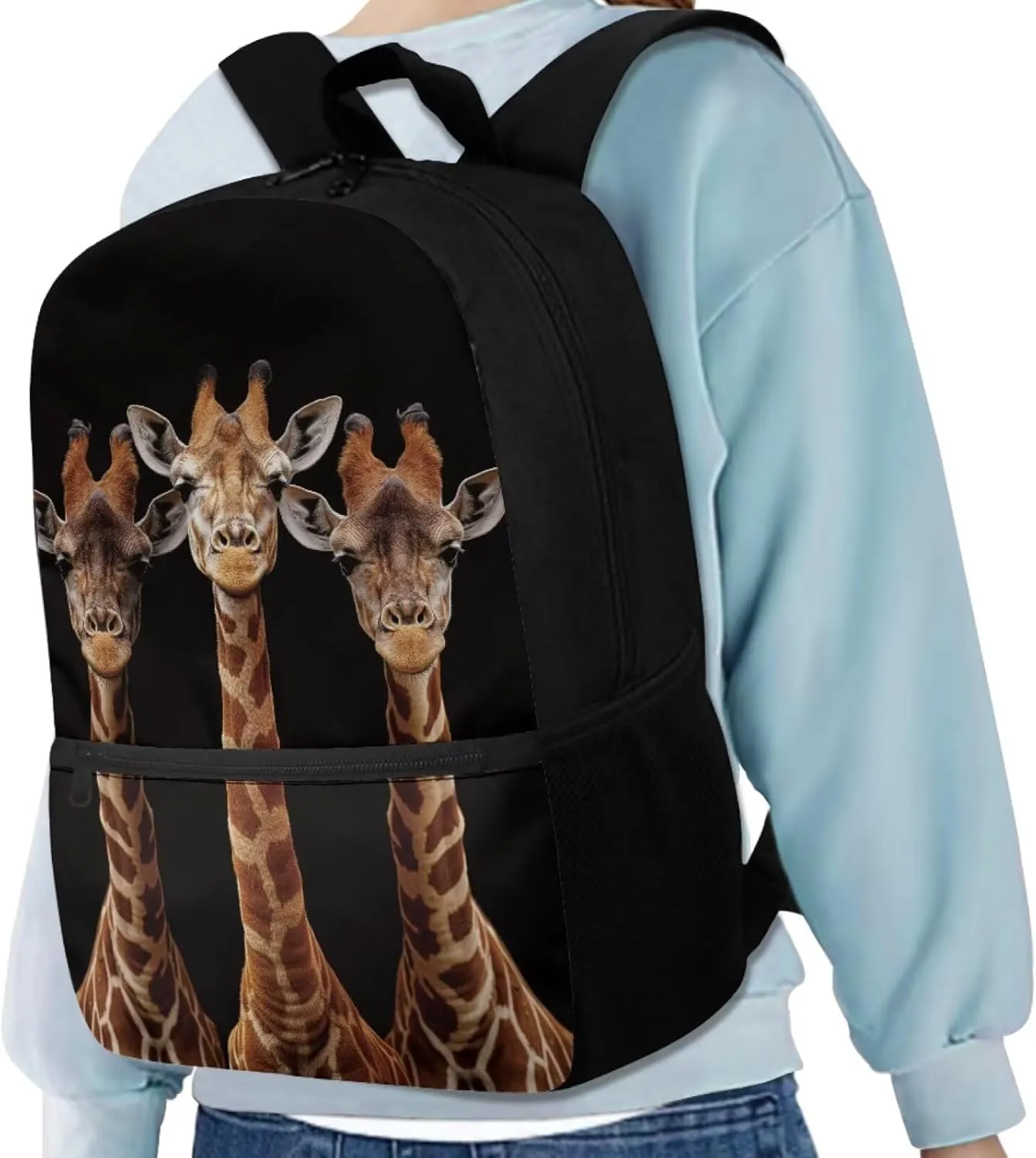 Coldinair 3D Giraffe School Backpack for Teens Boys Boys Bookbag 10-12 Years Old Large Backpack for Elementary Middle School Children's School Bag Rucksack with Water Bottle Pocket
