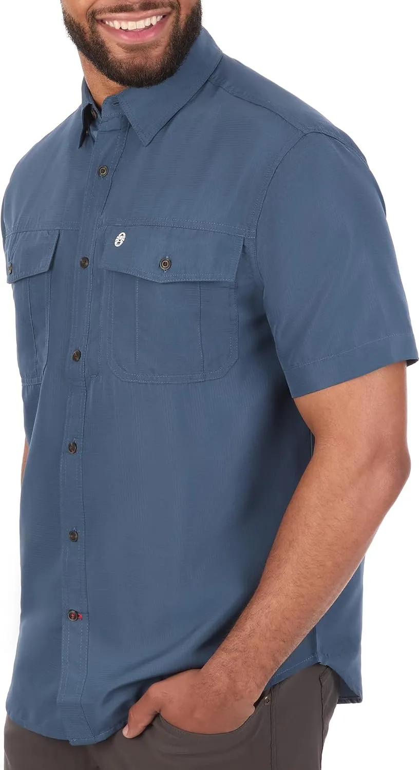 Coleman Mens UPF 40  Ultra Lightweight Quick Dry Short Sleeve Guide Shirt Outdoor for Fishing Hiking Camping