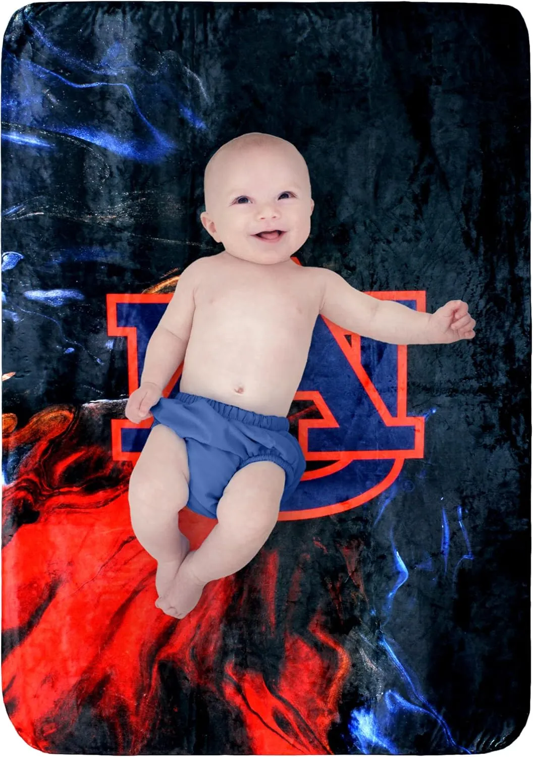 College Covers Everything Comfy Auburn Tigers Color Swept Soft Throw Blanket, 30" x 40"