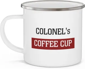 Colonel’s Coffee Cup: Lightweight Enamel Camping Mug, Durable Outdoor Military Drinkware, BPA-Free, 12oz