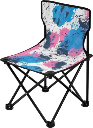 Colorful Leopard Portable Outdoor Folding Chair Anti-Slip Padded Oxford Cloth Stool Camping Chair Small for Beach Hiking Fishing Gardening Quad Camp Chair