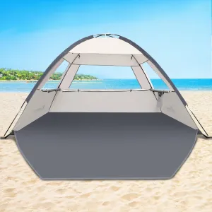 COMMOUDS Beach Tent Sun Shade for 3/4-5/6-7/8-10 Person, UPF 50  Beach Sun Shelter Canopy Tent, Lightweight, Easy Set Up and Carry