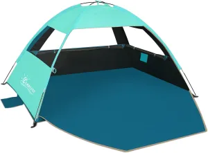 COMMOUDS Beach Tent Sun Shade for 3/4-5/6-7/8-10 Person, UPF 50  Beach Sun Shelter Canopy Tent, Lightweight, Easy Set Up and Carry
