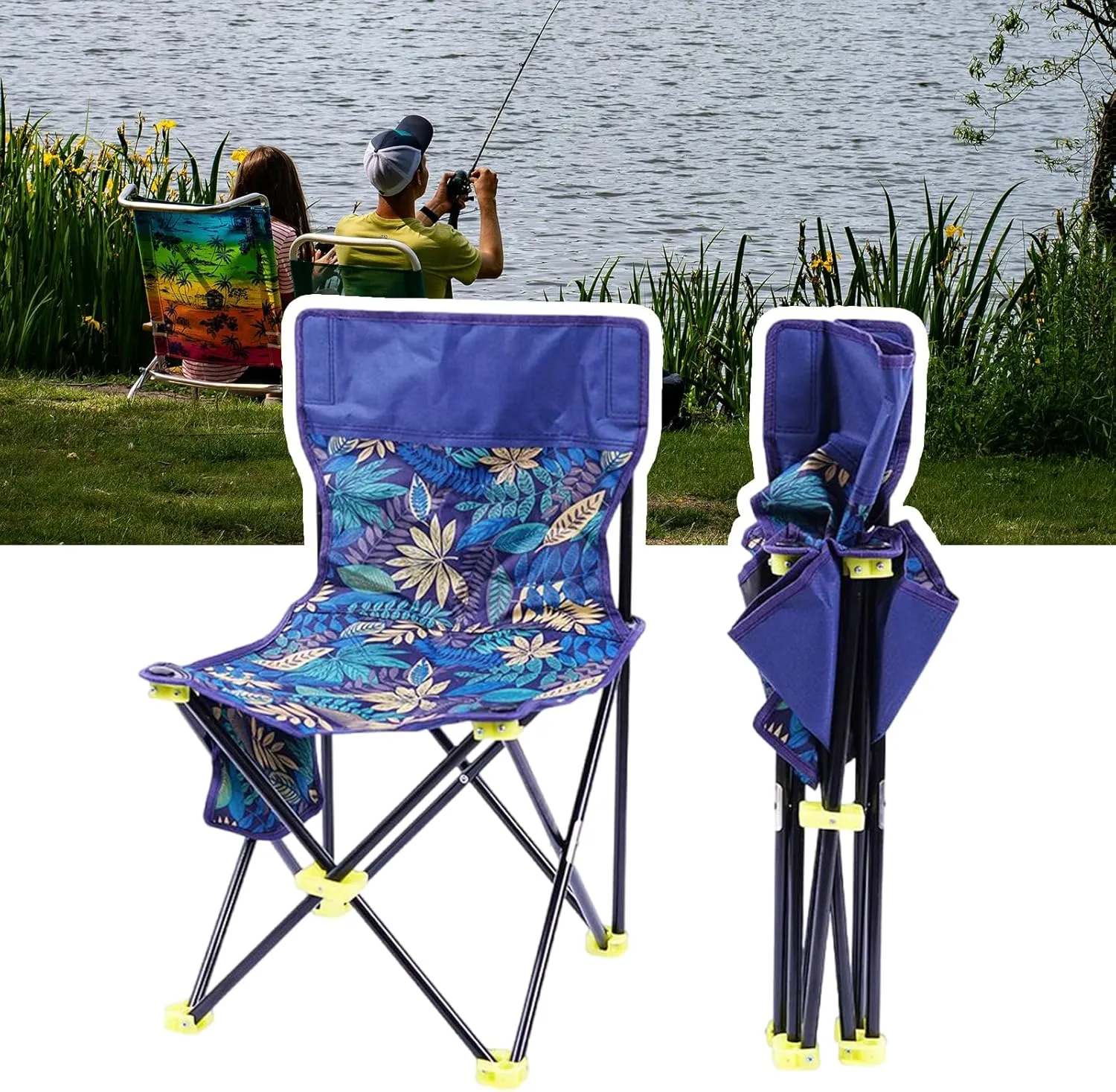 Convenience Folding Chair Outdoor Fishing Chair Light Weights Portable Camping Stool for Hiking and Backpacking