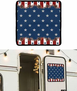 Country Star Farm RV Window Covering Shades Foldable RV Camping Accessories,Red Blue Patriots Stripe American Flag Sun Heat Blocker Rv Door Window Shade Camper Blackout Skylight Cover 16x16