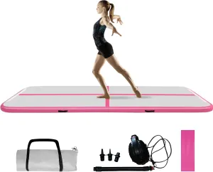 COVERONICS Air Gymnastics Training Mats - 10FT/13FT/16FT Inflatable Gymnastics Mats Tumble Track with Electric Pump & Storage Bag for Gymnastics Training/Home&Outdoor Use/Cheerleading/Yoga/Water
