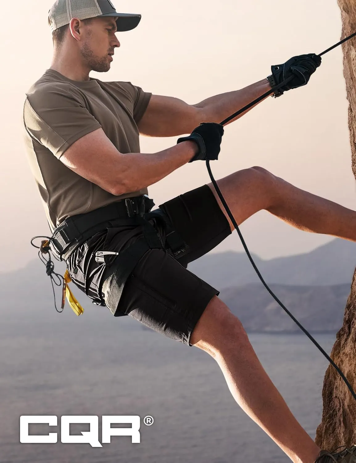 CQR Men's Hiking Cargo Shorts, Quick Dry Stretch Tactical Outdoor Shorts, Lightweight Camping Golf Shorts with Multi Pockets