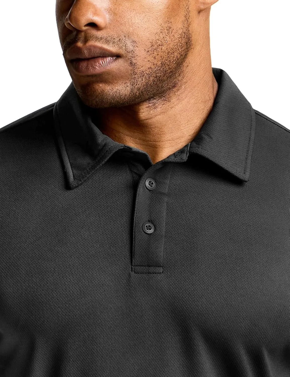 CQR Men's Polo Shirts, Tactical Short Sleeve Golf Performance Shirts, Lightweight Dry Fit UPF 50  Pique