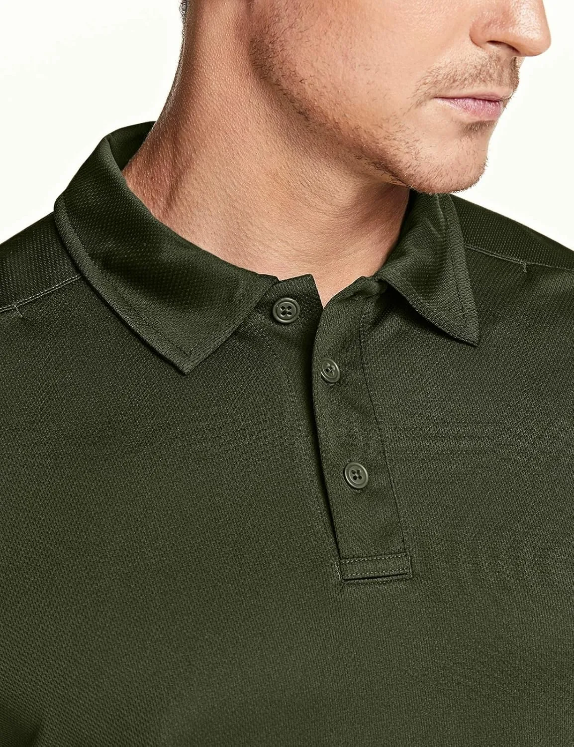 CQR Men's Polo Shirts, Tactical Short Sleeve Golf Performance Shirts, Lightweight Dry Fit UPF 50  Pique