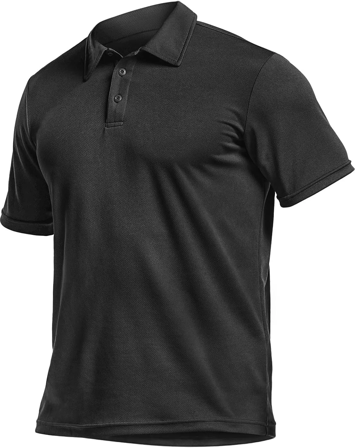 CQR Men's Polo Shirts, Tactical Short Sleeve Golf Performance Shirts, Lightweight Dry Fit UPF 50  Pique
