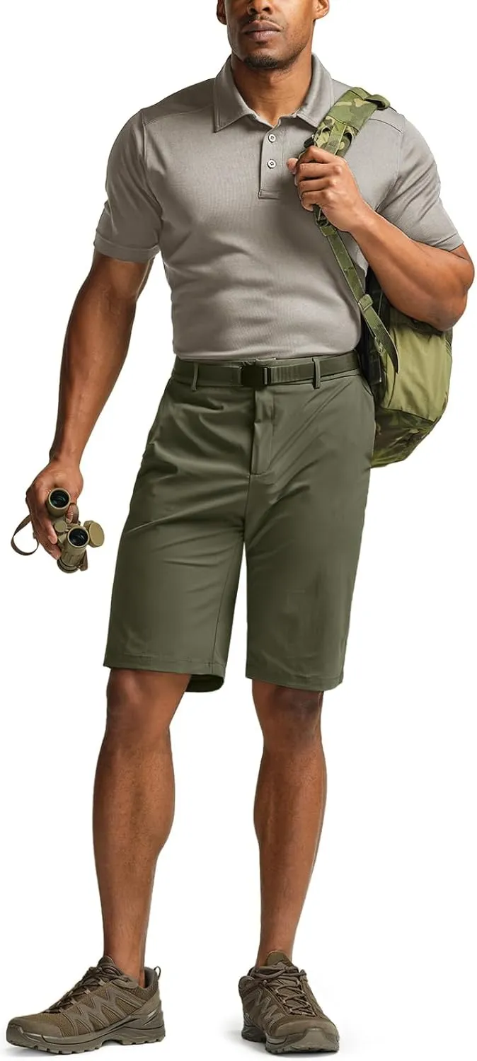 CQR Men's Quick Dry Stretch Hiking Cargo Shorts, Lightweight Water Resistant Tactical Casual, Golf & Outdoor with Pockets