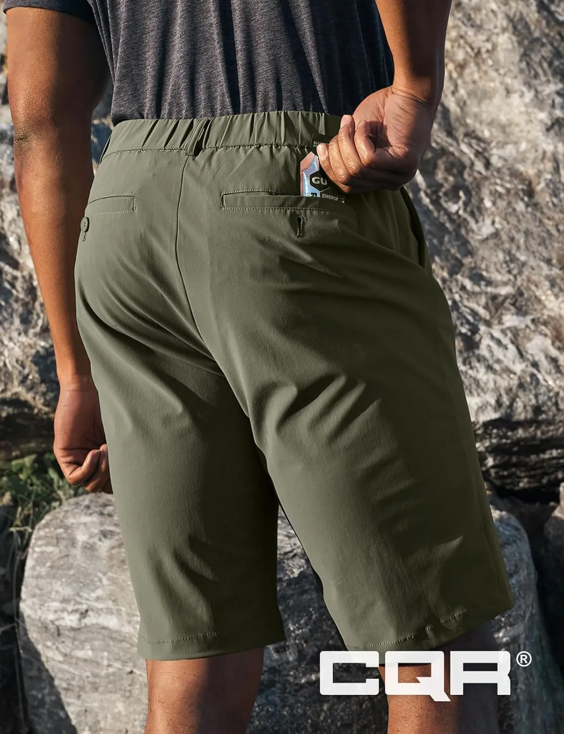 CQR Men's Quick Dry Stretch Hiking Cargo Shorts, Lightweight Water Resistant Tactical Casual, Golf & Outdoor with Pockets