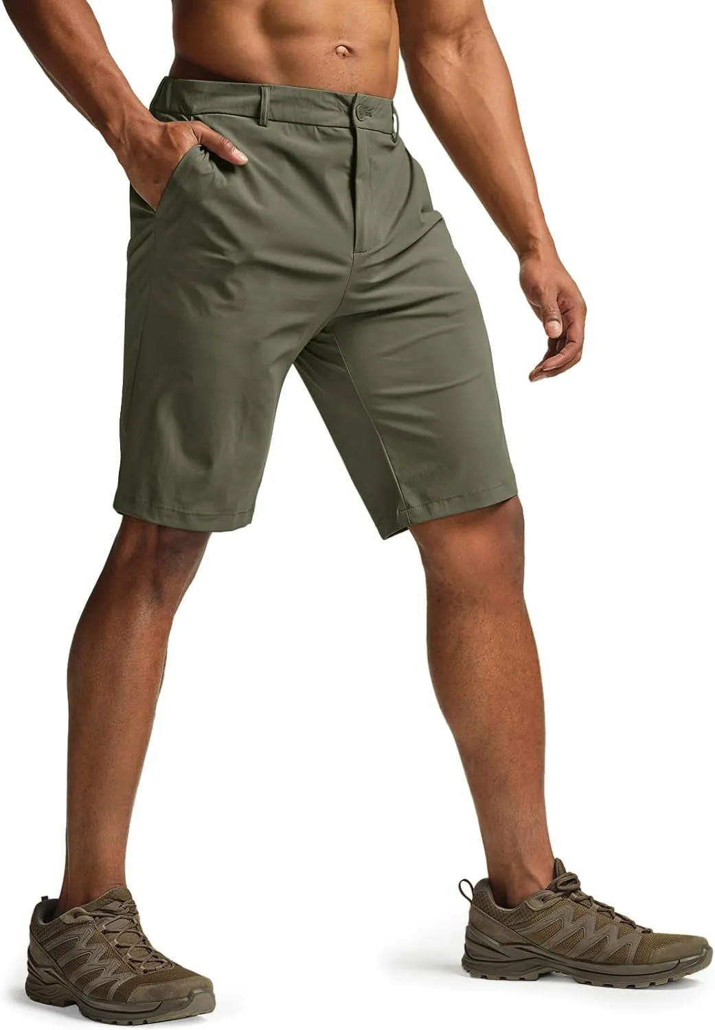 CQR Men's Quick Dry Stretch Hiking Cargo Shorts, Lightweight Water Resistant Tactical Casual, Golf & Outdoor with Pockets