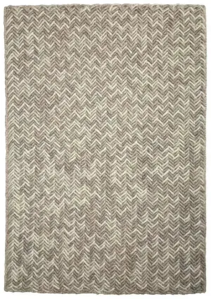 Criss-Cross Latte Modern Wool Rug