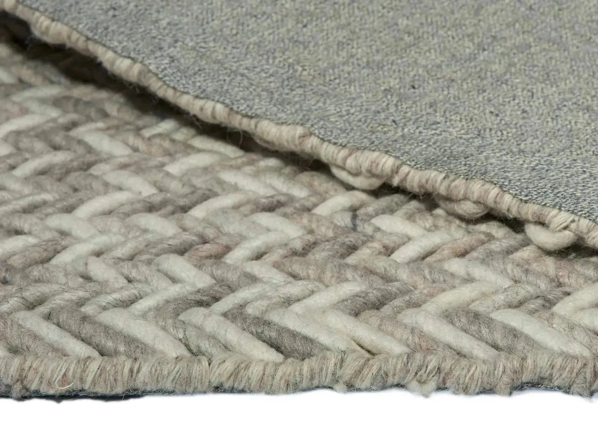 Criss-Cross Latte Modern Wool Rug