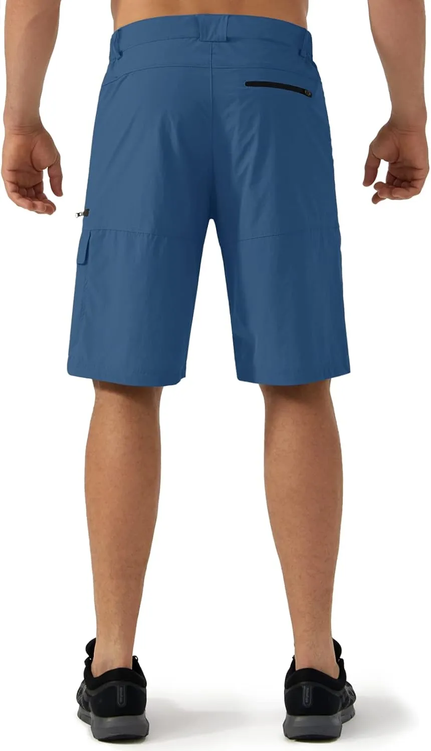 CRYSULLY Men's Hiking Cargo Shorts Outdoor Summer Lightweight Quick Dry Work Casual Shorts with 5 Zipper Pockets