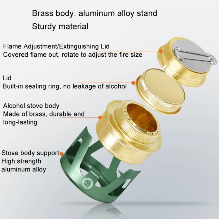 CSTUR Y2218 Outdoor Ultralight Aluminum Stove Camping Fishing Portable Liquid Alcohol Stoves(Bronze)