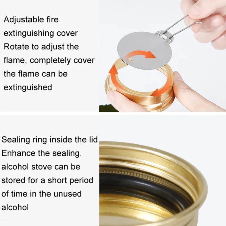 CSTUR Y2218 Outdoor Ultralight Aluminum Stove Camping Fishing Portable Liquid Alcohol Stoves(Bronze)