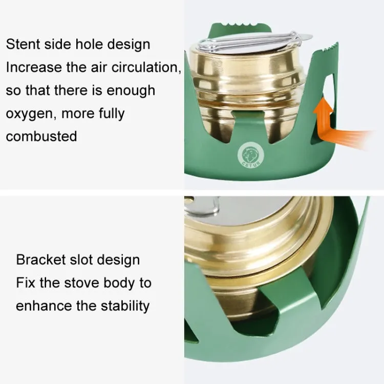 CSTUR Y2218 Outdoor Ultralight Aluminum Stove Camping Fishing Portable Liquid Alcohol Stoves(Bronze)