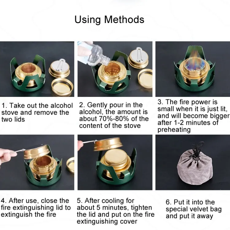 CSTUR Y2218 Outdoor Ultralight Aluminum Stove Camping Fishing Portable Liquid Alcohol Stoves(Bronze)