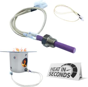 D2 DC Igniter & Firepot Assembly- 20V 60W Fast-Start Heating Hot Rod & Fire Burn Pot Combo Replacement for Traeger Pro/Ironwood/Silverton/Century and Timberline (DC) Grills and Smokers