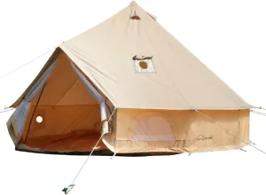 DANCHEL OUTDOOR B5PRO 4 Season Canvas Bell Tent with 2 Stove Jacks, Glamping Yurt Tent for All Year Living 4/6/8 Person Large Hot Tent Camping, 13/16.4/20ft
