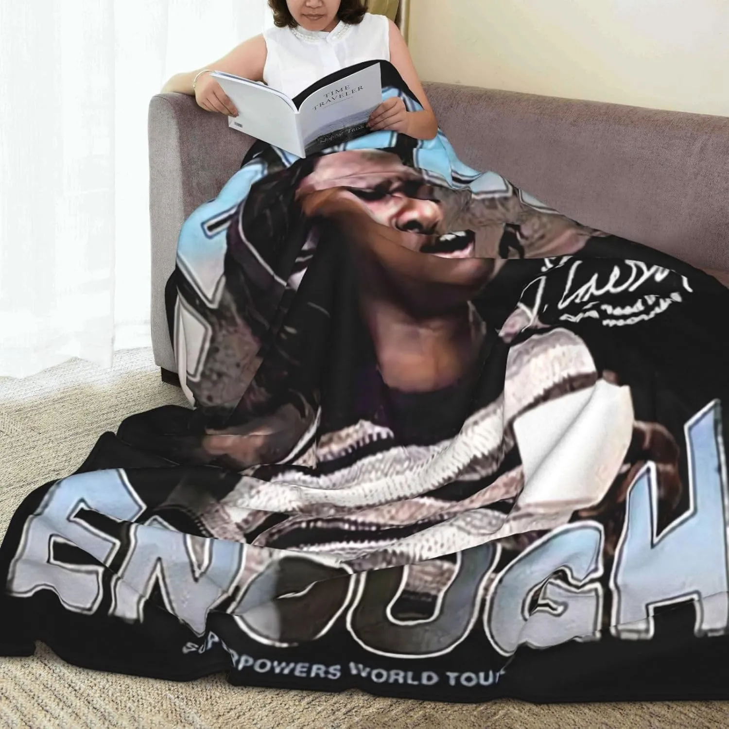 Daniel Music Caesar Fleece Throw Blanket Flannel Air Conditioning Quilt for Couch Camping Travel 60"x50"