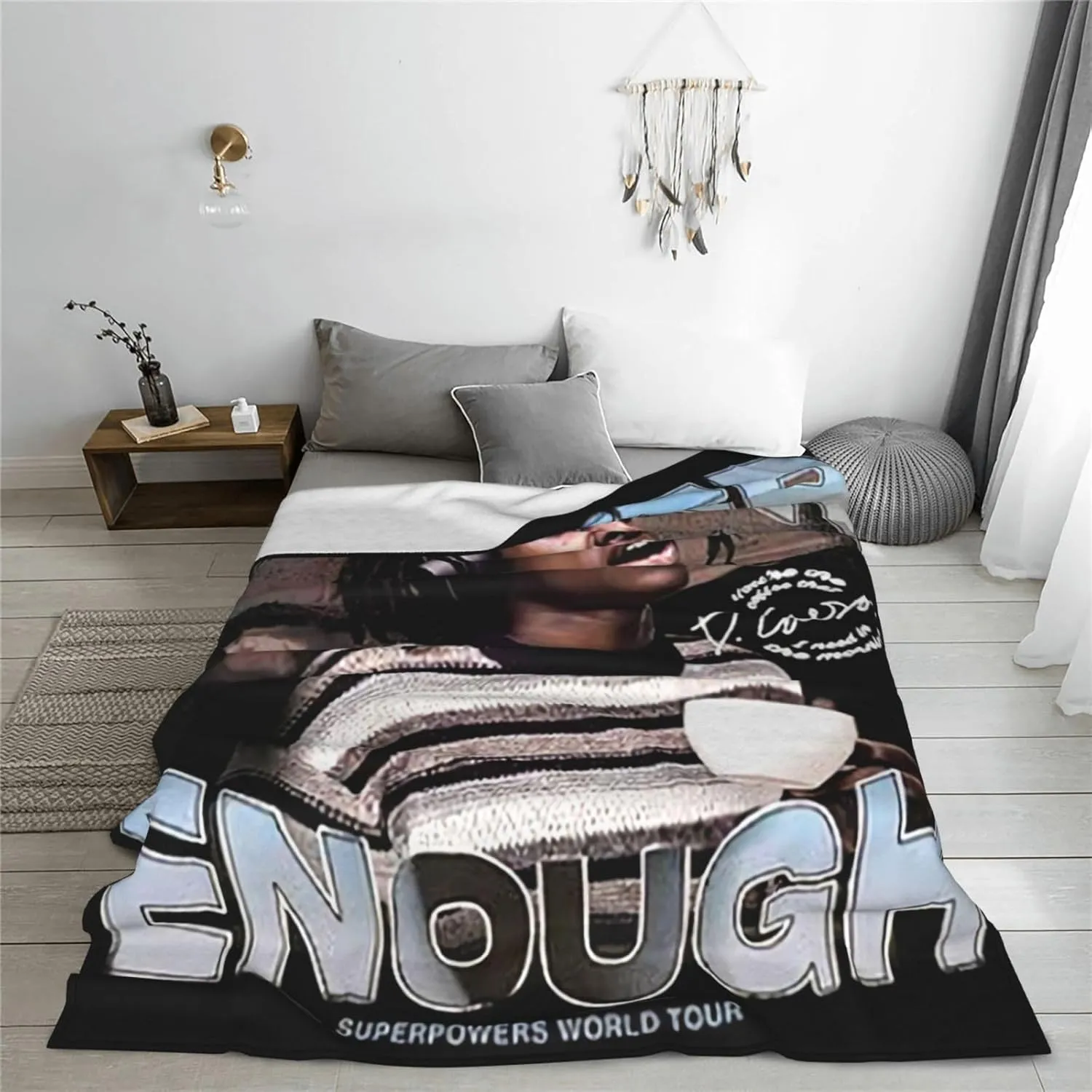 Daniel Music Caesar Fleece Throw Blanket Flannel Air Conditioning Quilt for Couch Camping Travel 60"x50"