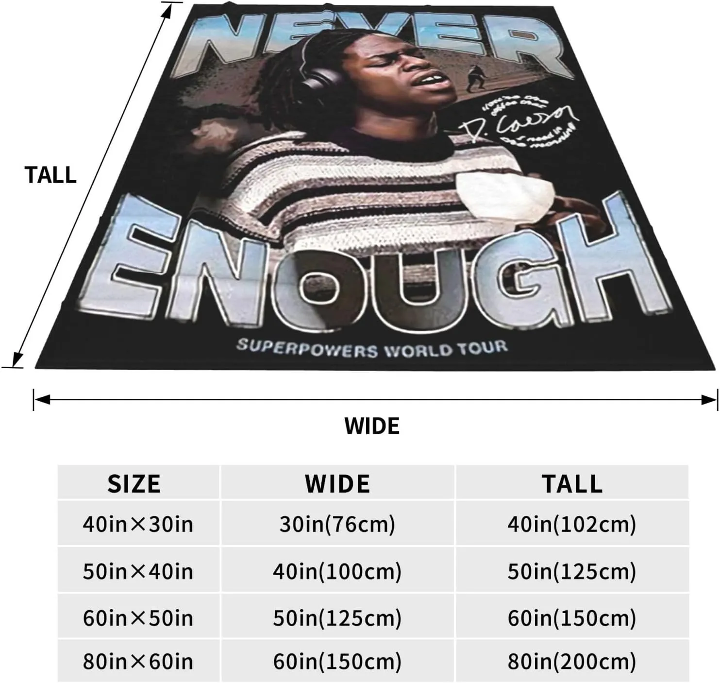 Daniel Music Caesar Fleece Throw Blanket Flannel Air Conditioning Quilt for Couch Camping Travel 60"x50"