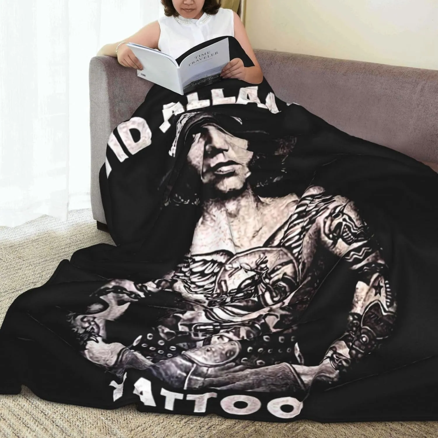 David Music Allan Coe Fleece Throw Blanket Flannel Air Conditioning Quilt for Couch Camping Travel 40"x30"