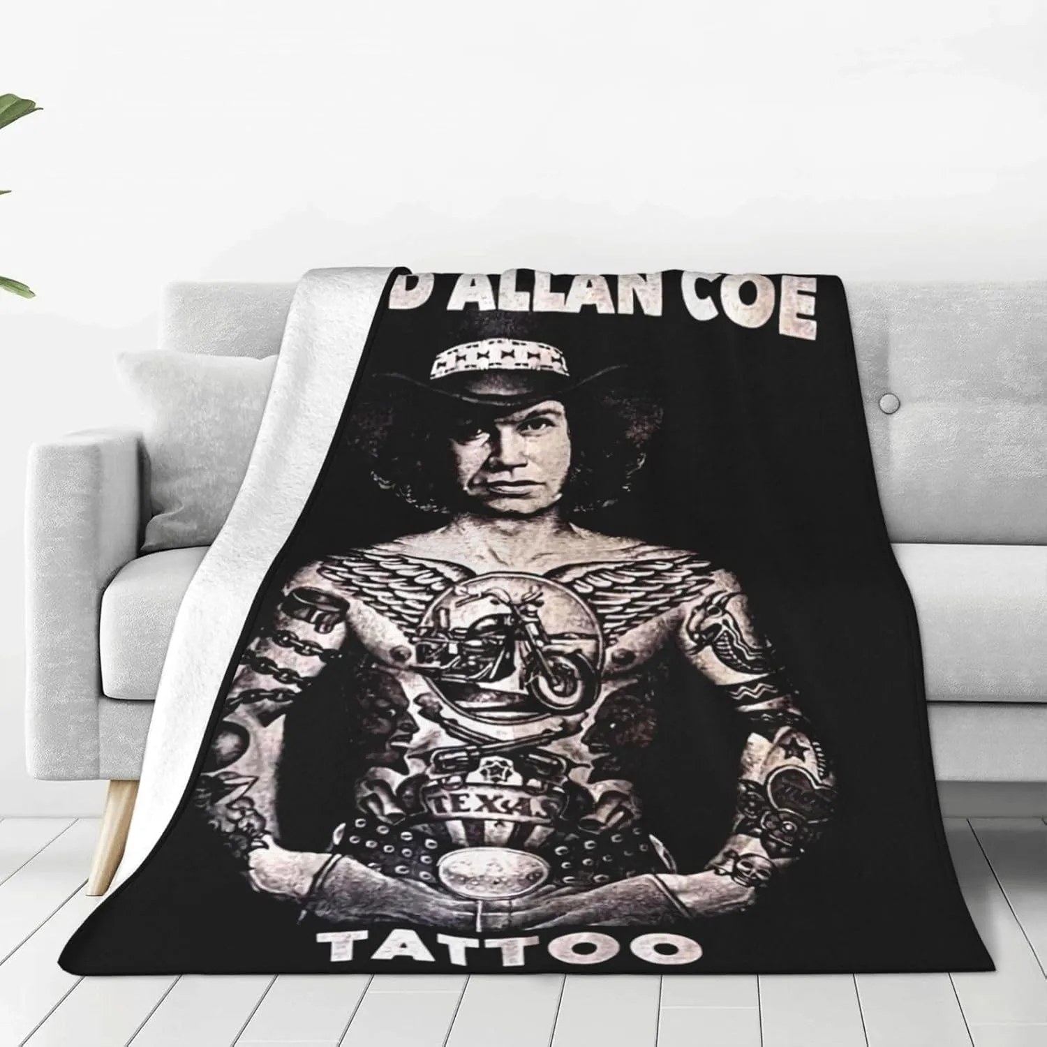 David Music Allan Coe Fleece Throw Blanket Flannel Air Conditioning Quilt for Couch Camping Travel 40"x30"