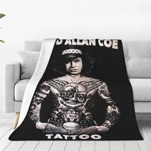 David Music Allan Coe Fleece Throw Blanket Flannel Air Conditioning Quilt for Couch Camping Travel 40"x30"