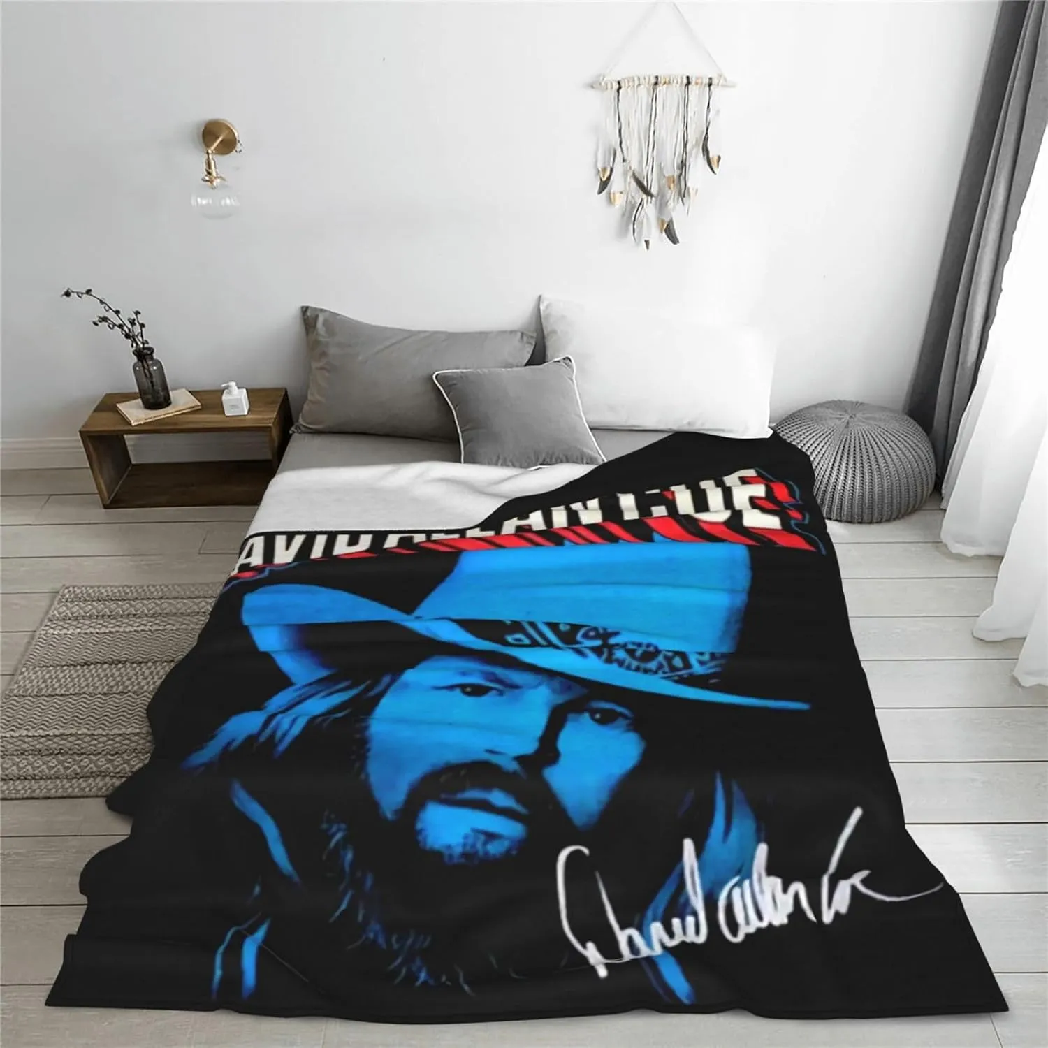 David Music Allan Coe Fleece Throw Blanket Flannel Air Conditioning Quilt for Couch Camping Travel 80"x60"