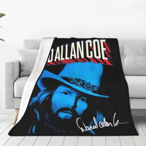 David Music Allan Coe Fleece Throw Blanket Flannel Air Conditioning Quilt for Couch Camping Travel 80"x60"