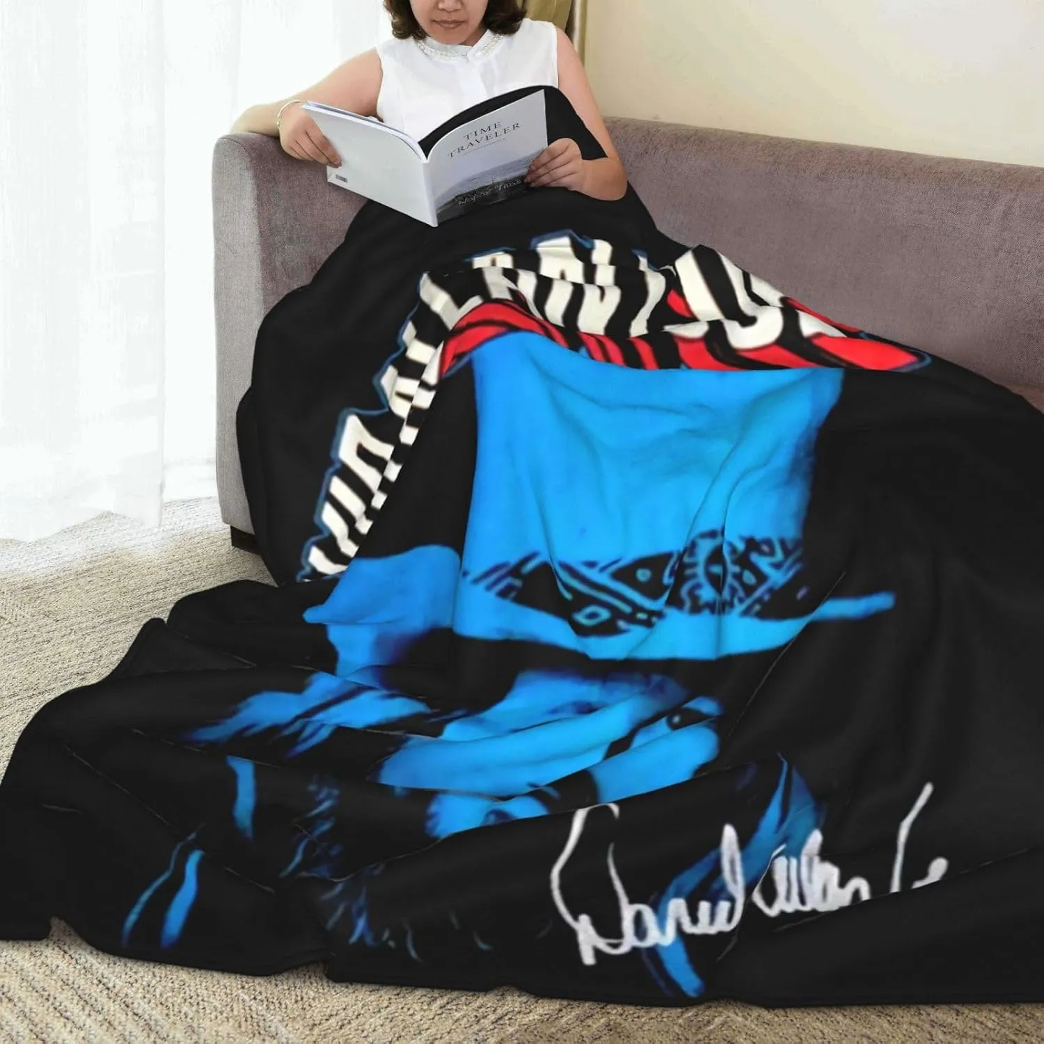 David Music Allan Coe Fleece Throw Blanket Flannel Air Conditioning Quilt for Couch Camping Travel 80"x60"