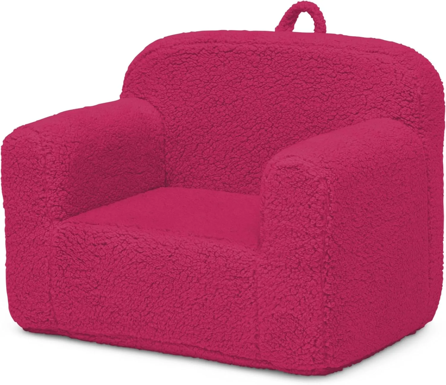 Delta Children Sherpa Cozee Chair - Foam Kids Chair for Ages 18 Months and Up, Hot Pink