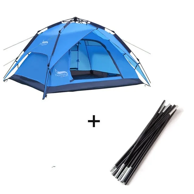Desert&Fox Automatic Tent 3-4 Person Camping Easy Setup Portable Backpacking Shelter Traveling Hiking