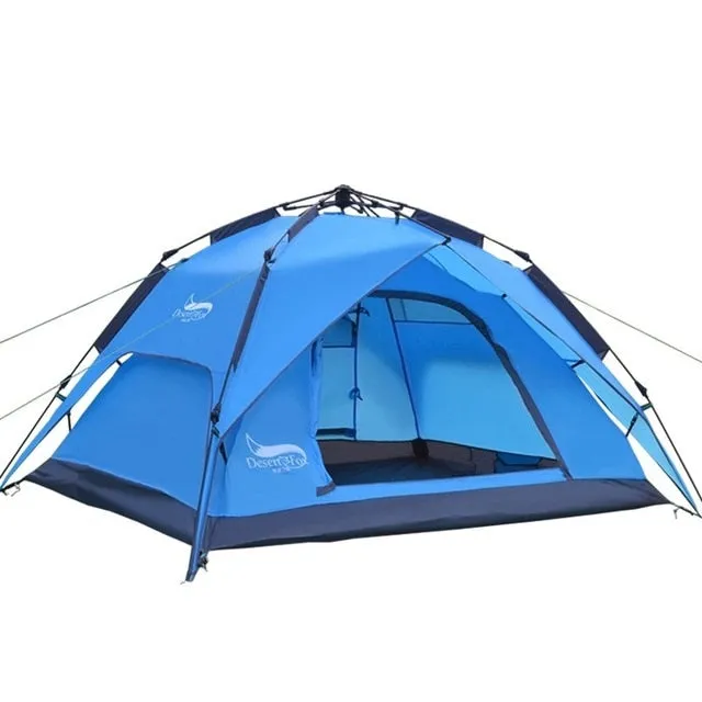 Desert&Fox Automatic Tent 3-4 Person Camping Easy Setup Portable Backpacking Shelter Traveling Hiking