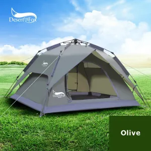 Desert&Fox Automatic Tent 3-4 Person Camping Easy Setup Portable Backpacking Shelter Traveling Hiking