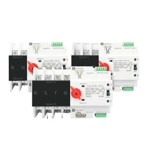 Din Rail 2P 3P 4P ATS Dual Power Automatic Transfer Switch Electrical Selector Switches Uninterrupted Power 63A 100A Mini(2P,230V 63A)